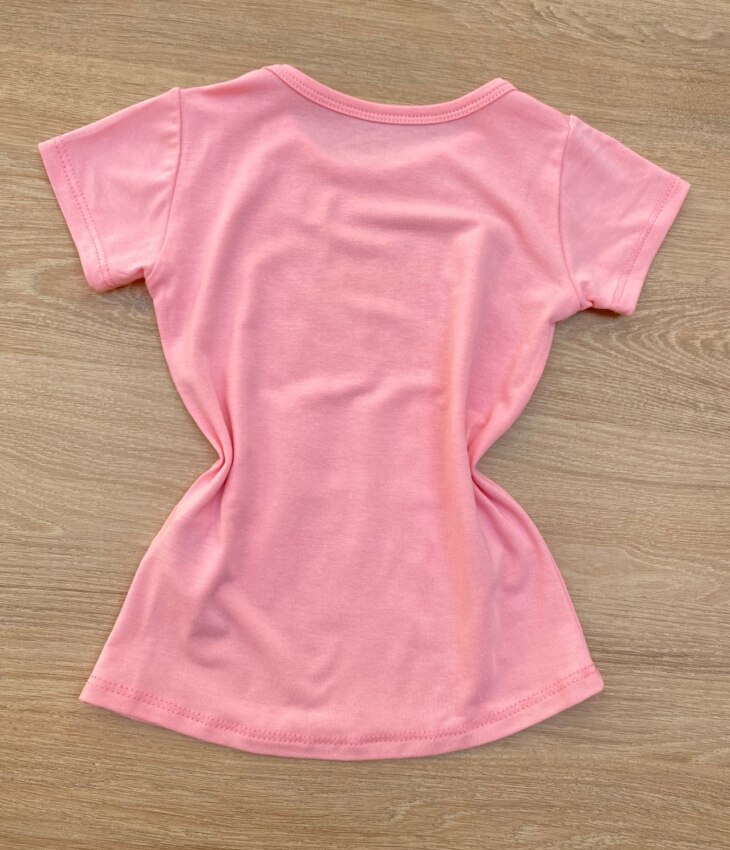 fernandaramoskids com br Blusa Manga Curta Infantil Feminina Rosa com Detalhe Pink 2