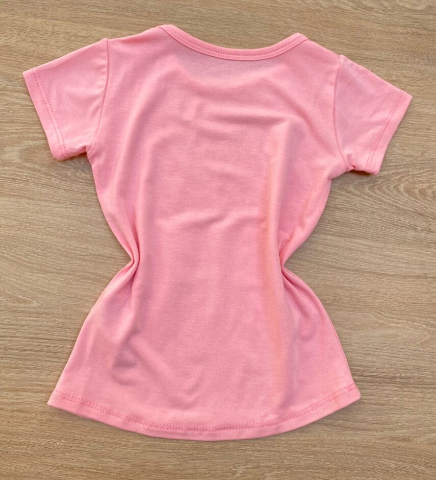 fernandaramoskids com br Blusa Manga Curta Infantil Feminina Rosa com Detalhe Pink 2
