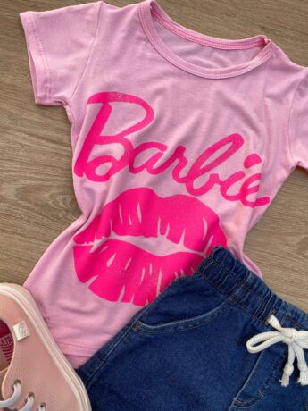 fernandaramoskids com br Blusa Manga Curta Infantil Feminina Rosa com Estampa Pink 1