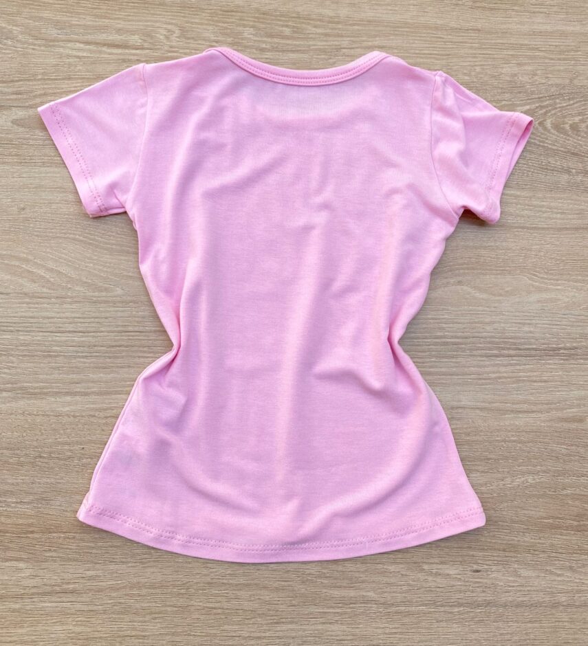 fernandaramoskids com br Blusa Manga Curta Infantil Feminina Rosa com Estampa Pink 2