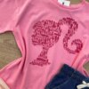 fernandaramoskids com br Blusa Manga Curta Infantil Feminina Rosa com Estampa Rosa Escuro 1