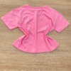 fernandaramoskids com br Blusa Manga Curta Infantil Feminina Rosa com Estampa Rosa Escuro 2