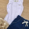 fernandaramoskids com br Blusa Regata Infantil Feminina Justa Branca 1