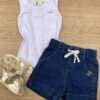 Blusa Regata Infantil Feminina Justa Branca Fernanda Ramos Kids