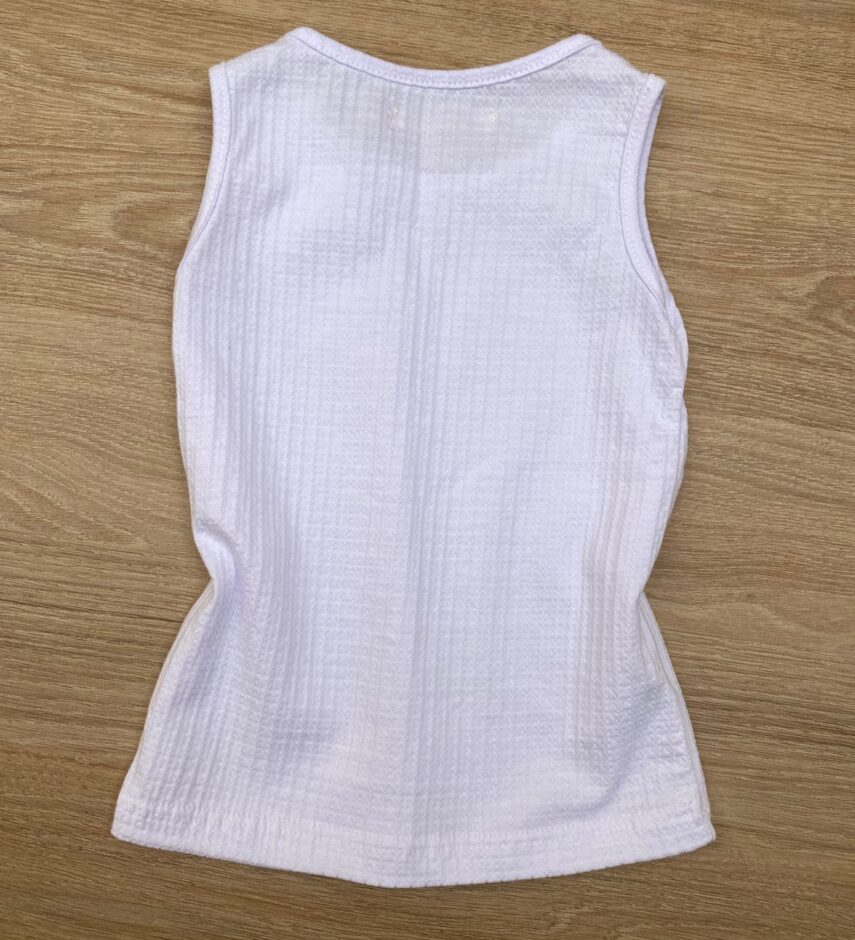 fernandaramoskids com br Blusa Regata Infantil Feminina Justa Branca 2