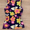 fernandaramoskids com br Blusa Regata Infantil Feminina Justa Estampa Floral Azul Marinho 2