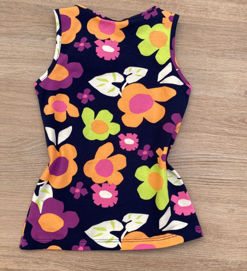 fernandaramoskids com br Blusa Regata Infantil Feminina Justa Estampa Floral Azul Marinho 2