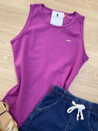 fernandaramoskids com br Blusa Regata Infantil Feminina Justa Fúcsia 1