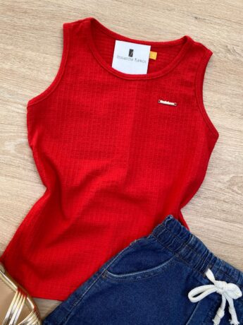fernandaramoskids com br Blusa Regata Infantil Feminina Justa Vermelha 1