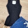 fernandaramoskids com br Blusa Regata Infantil Feminina Tradicional Preta Detalhe em Renda 1