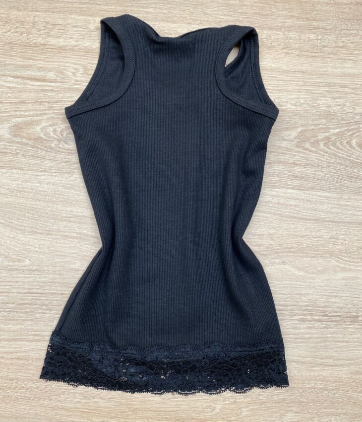 fernandaramoskids com br Blusa Regata Infantil Feminina Tradicional Preta Detalhe em Renda 2