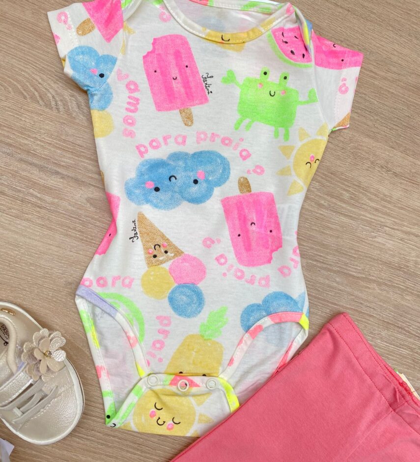 fernandaramoskids com br Body Infantil Feminino Estampado Fundo Off White 1