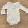 fernandaramoskids com br Body Infantil Feminino Manga Longa com Detalhe Off White 2