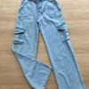 Calça Jeans Infantil Feminina Cargo Lavagem Clara Fernanda Ramos Kids