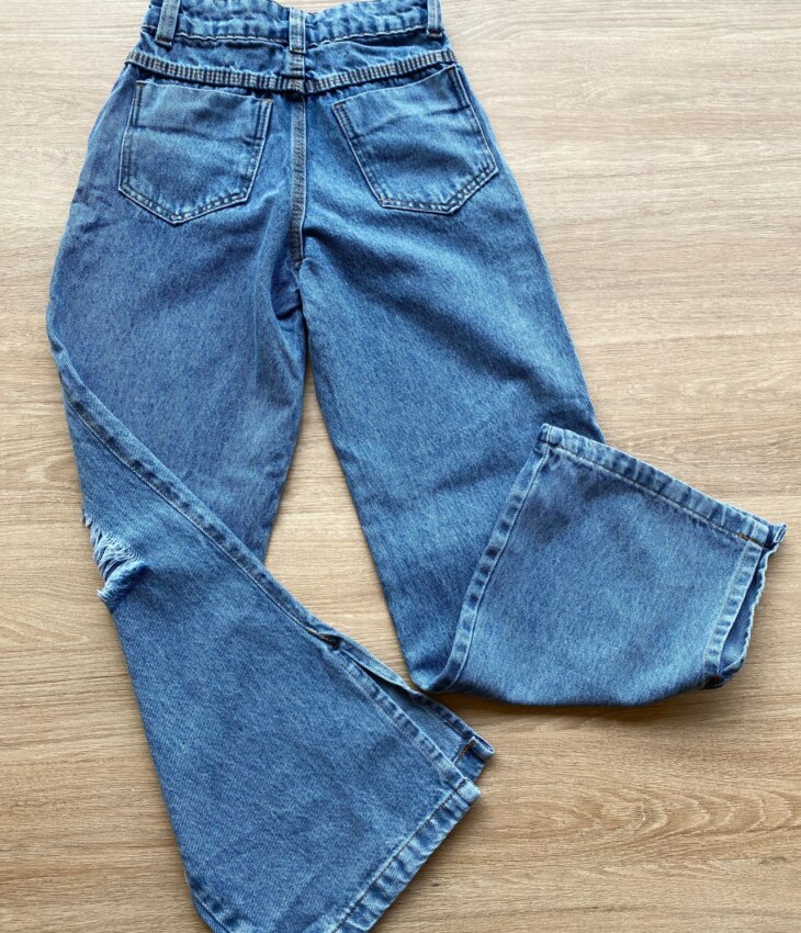 fernandaramoskids com br Calça Jeans Infantil Feminina com Destroyed Lavagem Clara 4