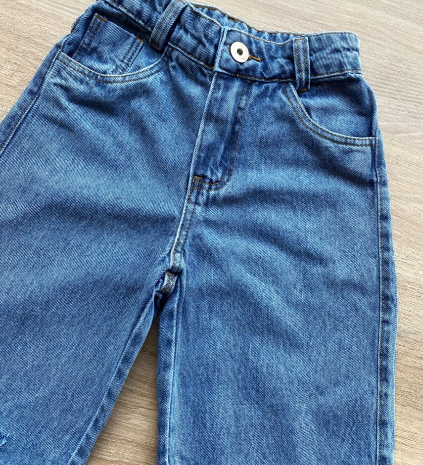 fernandaramoskids com br Calça Jeans Infantil Feminina com Destroyed Lavagem Clara 1