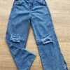Calça Jeans Infantil Feminina com Destroyed Lavagem Clara Fernanda Ramos Kids