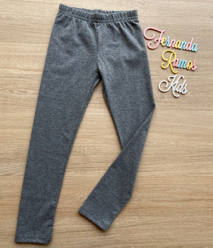Calça Legging Infantil Feminina Cinza Fernanda Ramos Kids