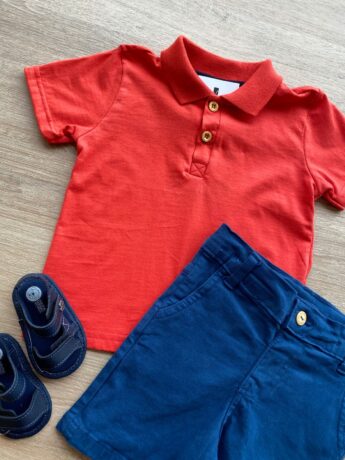 fernandaramoskids com br Camiseta Polo Infantil Masculina Vermelha 1