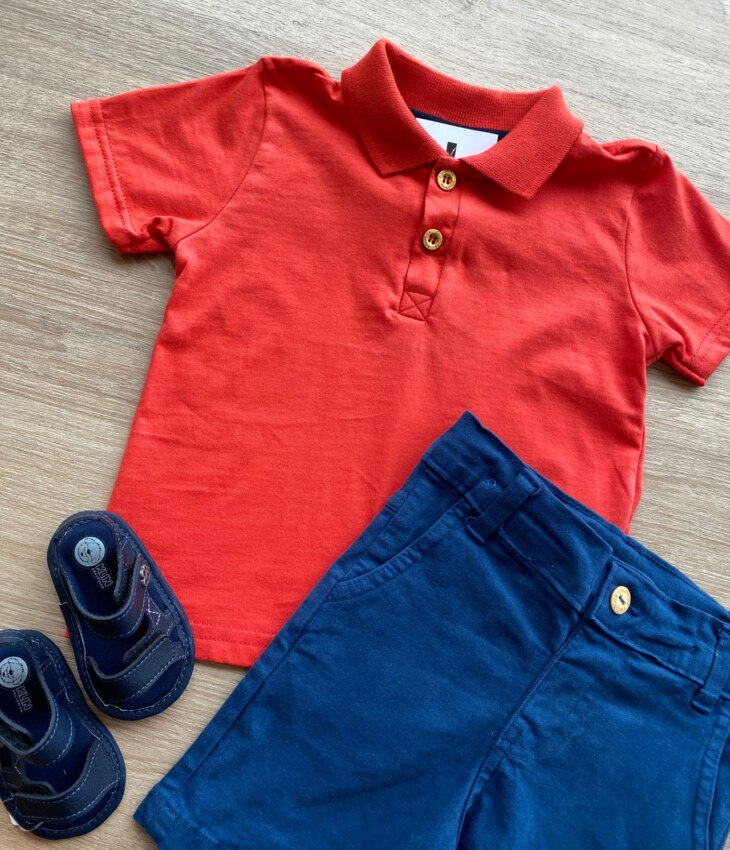 fernandaramoskids com br Camiseta Polo Infantil Masculina Vermelha 1