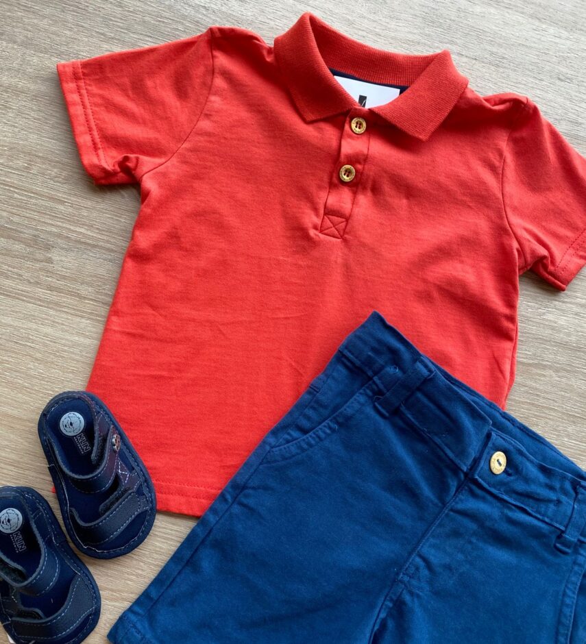 fernandaramoskids com br Camiseta Polo Infantil Masculina Vermelha 1