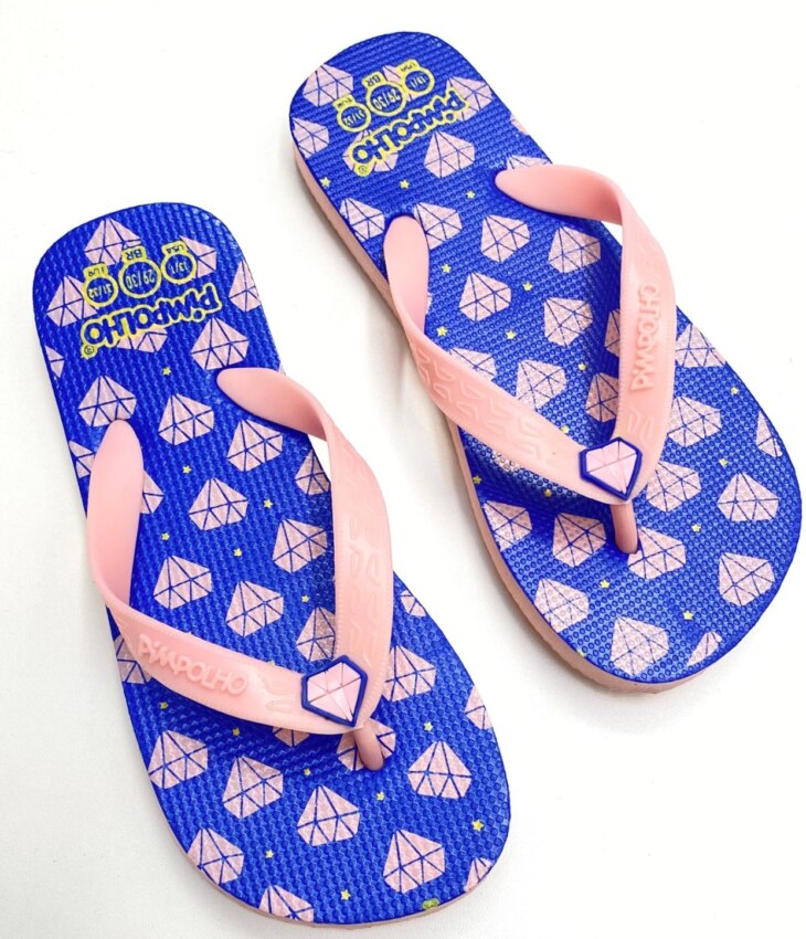 fernandaramoskids com br Chinelo Infantil Feminino Pimpolho Azul e Rose 1