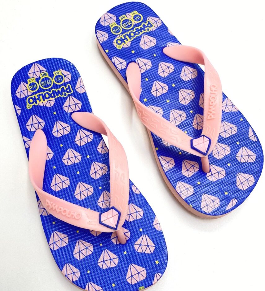 fernandaramoskids com br Chinelo Infantil Feminino Pimpolho Azul e Rose 1
