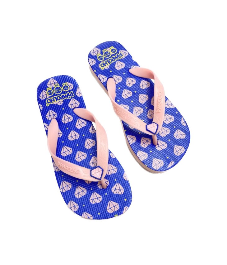Chinelo Infantil Feminino Pimpolho Azul e Rose Fernanda Ramos Kids