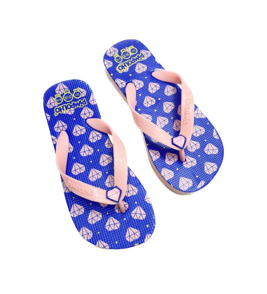 Chinelo Infantil Feminino Pimpolho Azul e Rose Fernanda Ramos Kids