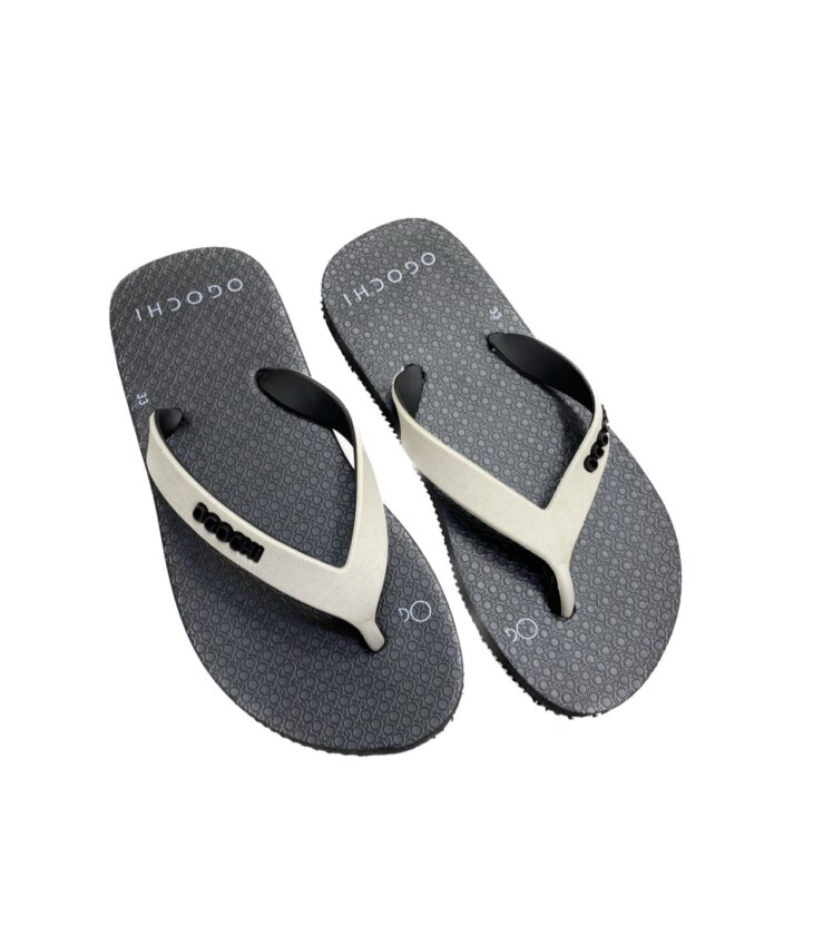 Chinelo Infantil Masculino Ogochi Preto e Off White Fernanda Ramos Kids