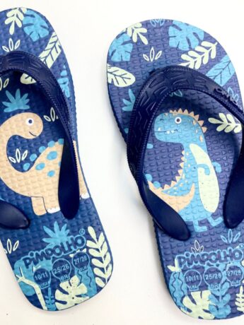 fernandaramoskids com br Chinelo Infantil Masculino Pimpolho Estampa Dinossauros Azul 1