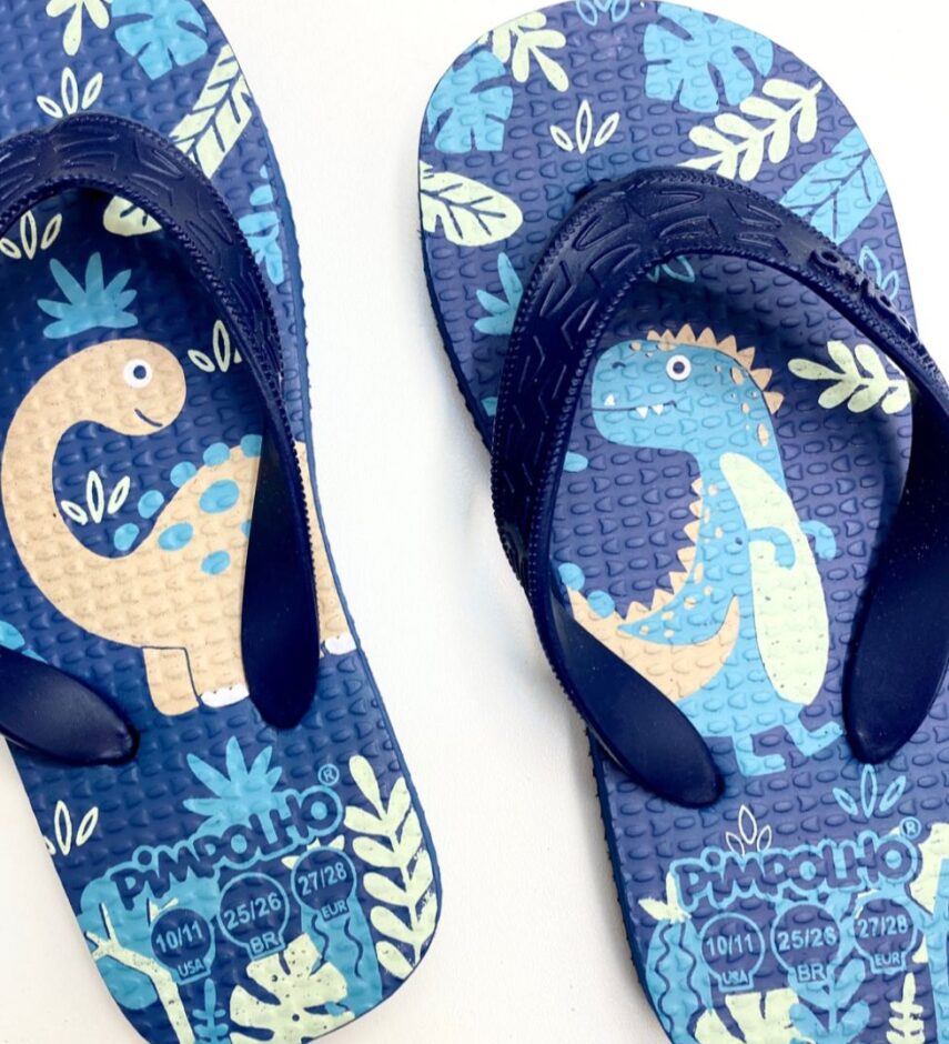 fernandaramoskids com br Chinelo Infantil Masculino Pimpolho Estampa Dinossauros Azul 1