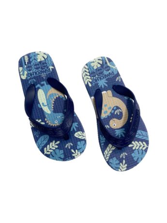 Chinelo Infantil Masculino Pimpolho Estampa Dinossauros Azul Fernanda Ramos Kids
