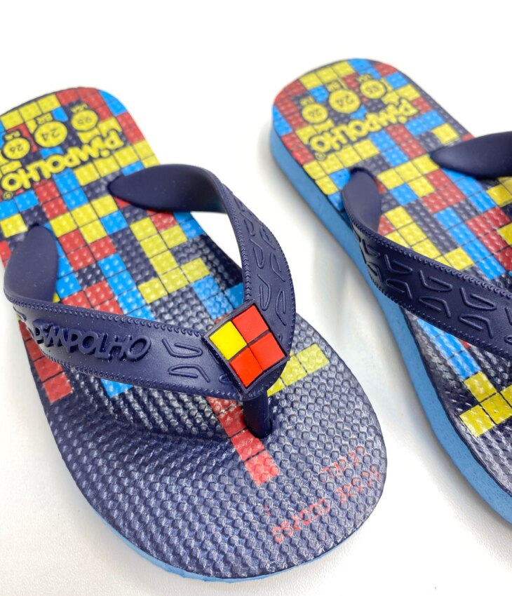 fernandaramoskids com br Chinelo Infantil Masculino Pimpolho Estampado Azul 1