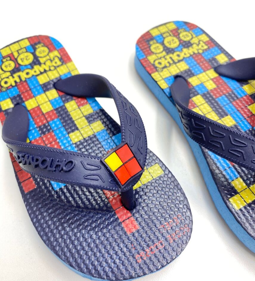 fernandaramoskids com br Chinelo Infantil Masculino Pimpolho Estampado Azul 1