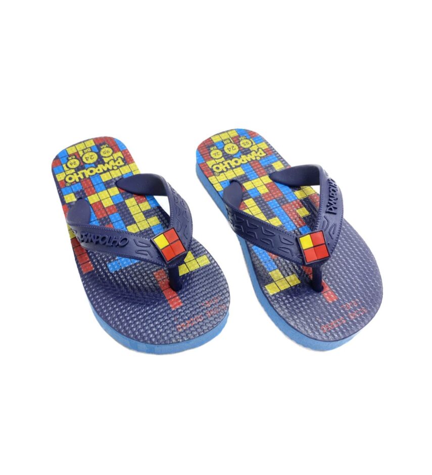 Chinelo Infantil Masculino Pimpolho Estampado Azul Fernanda Ramos Kids