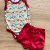 Conjunto Infantil Body Estampado e Short Vermelho Fernanda Ramos Kids