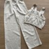 fernandaramoskids com br Conjunto Infantil Feminino Blusa Cropped e Calça Pantacourt Cru 3