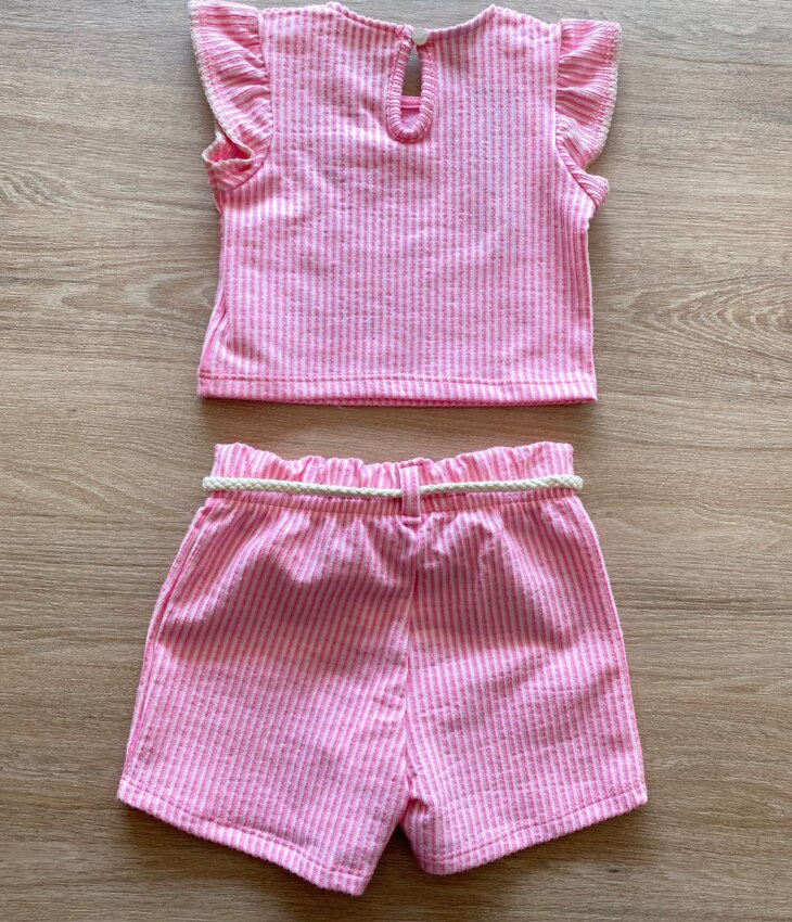 fernandaramoskids com br Conjunto Infantil Feminino Blusa Cropped e Short com Amarração 3