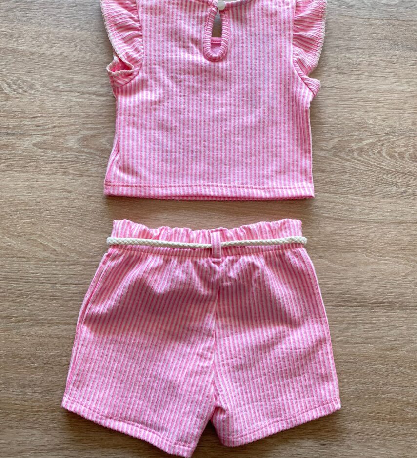 fernandaramoskids com br Conjunto Infantil Feminino Blusa Cropped e Short com Amarração 3