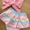 fernandaramoskids com br Conjunto Infantil Feminino Blusa Cropped Rosa e Calcinha Listrada 3