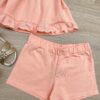fernandaramoskids com br Conjunto Infantil Feminino Blusa Detalhe Laise e Short Salmão 2