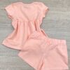 fernandaramoskids com br Conjunto Infantil Feminino Blusa Detalhe Laise e Short Salmão 3