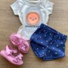 Conjunto Infantil Feminino Blusa e Short Estampa Sol Fernanda Ramos Kids