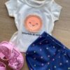 fernandaramoskids com br Conjunto Infantil Feminino Blusa e Short Estampa Sol 2