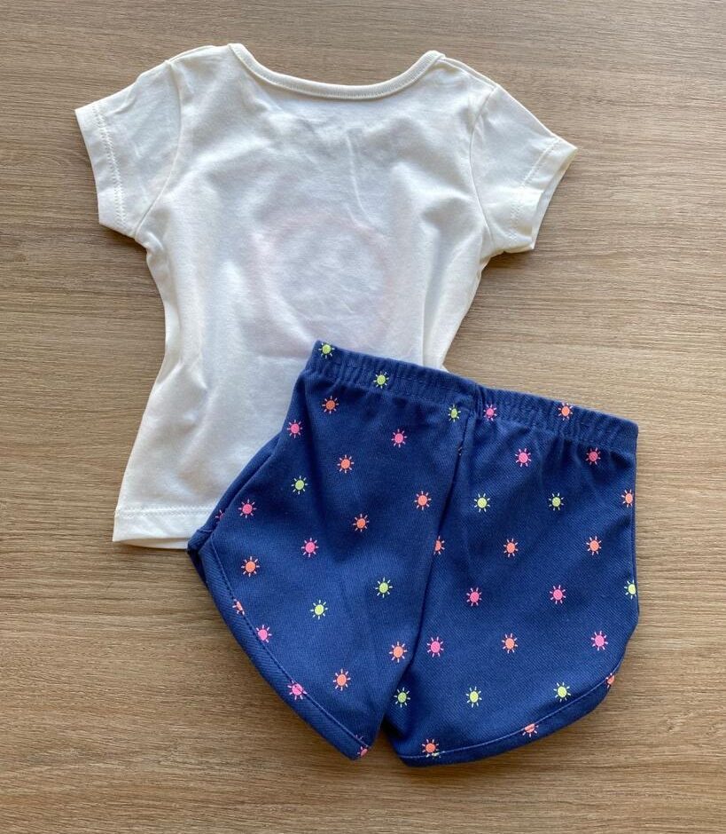 fernandaramoskids com br Conjunto Infantil Feminino Blusa e Short Estampa Sol 3