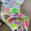 fernandaramoskids com br Conjunto Infantil Feminino Blusa e Short Néon Brilha no Escuro 1
