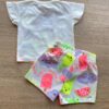 fernandaramoskids com br Conjunto Infantil Feminino Blusa e Short Néon Brilha no Escuro 4