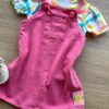 fernandaramoskids com br Conjunto Infantil Feminino Blusa Estampada e Salopete Rosa 1