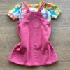 fernandaramoskids com br Conjunto Infantil Feminino Blusa Estampada e Salopete Rosa 2